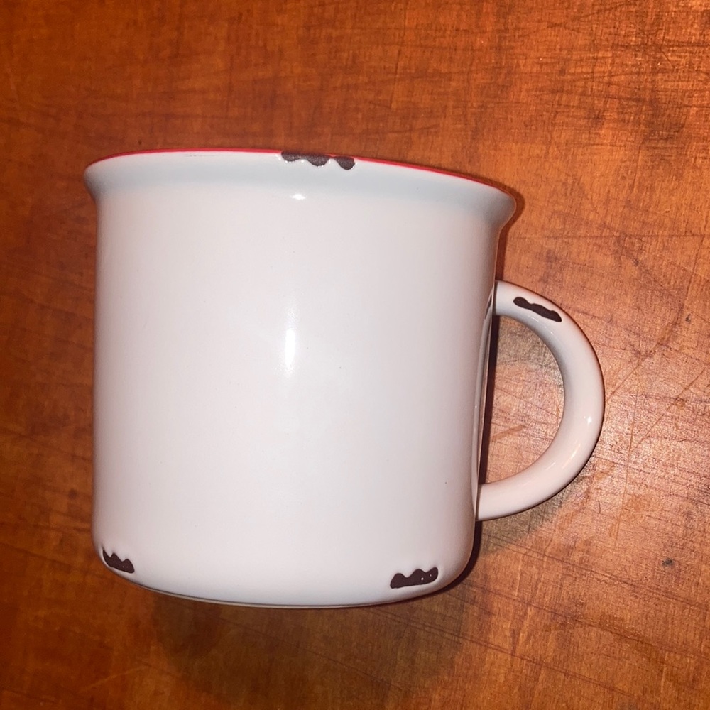 ☕️ Red and White Vintage Farmhouse Coffee Cup ☕️